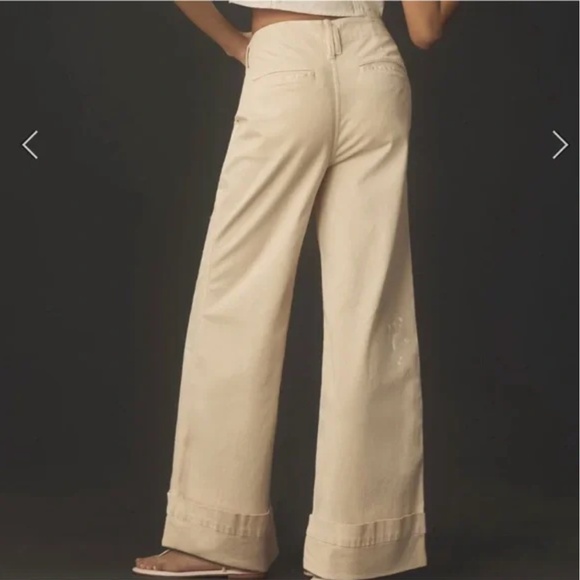 Pilcro Slouchy Full Length Paint Splatter Wide Leg Chino Pant | Size 14 - Picture 2 of 11